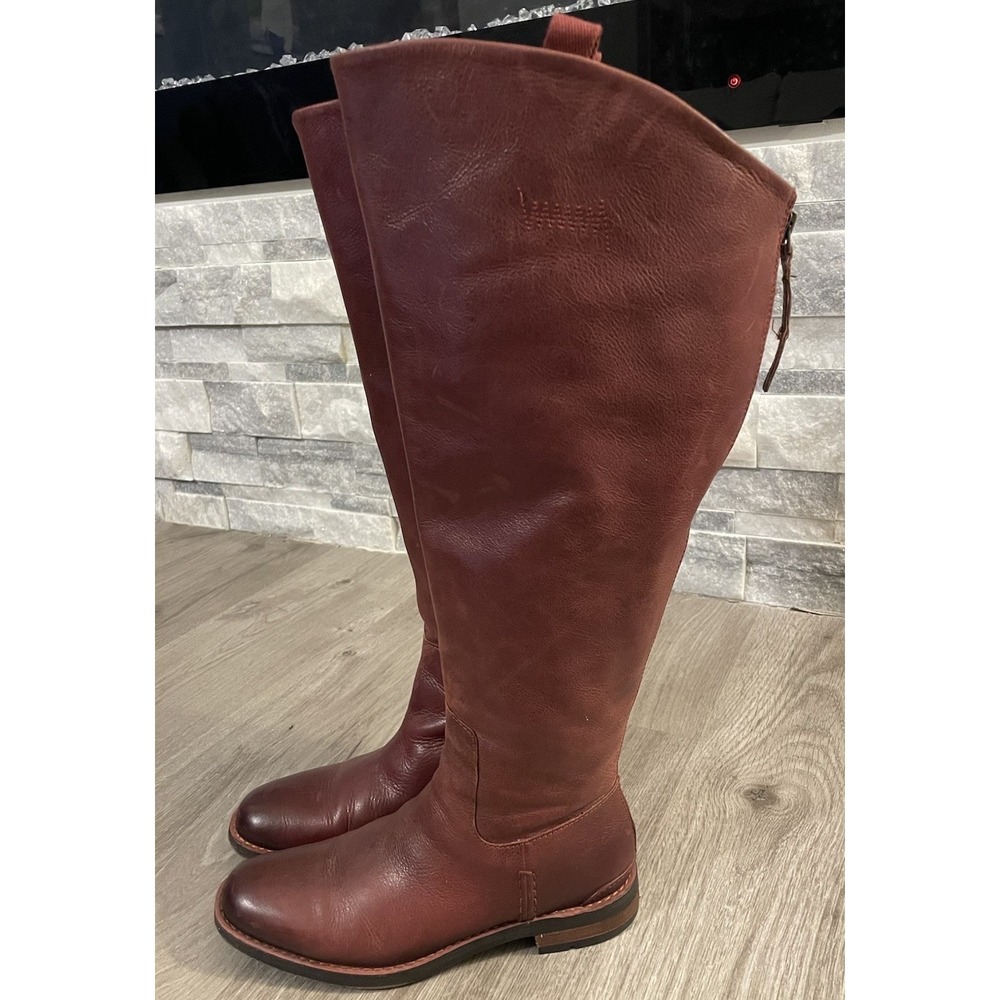 Franco Sarto Leather Boots Women's Size 7.5 M black Knee High Full Zip Riding - Picture 6 of 11